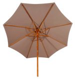 WOOD Parasol sans pied de parasol taupe H 260 cm - Ø 300 cm