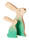 WOODY Decoratie konijn groen H 23 x B 17 x D 2 cm