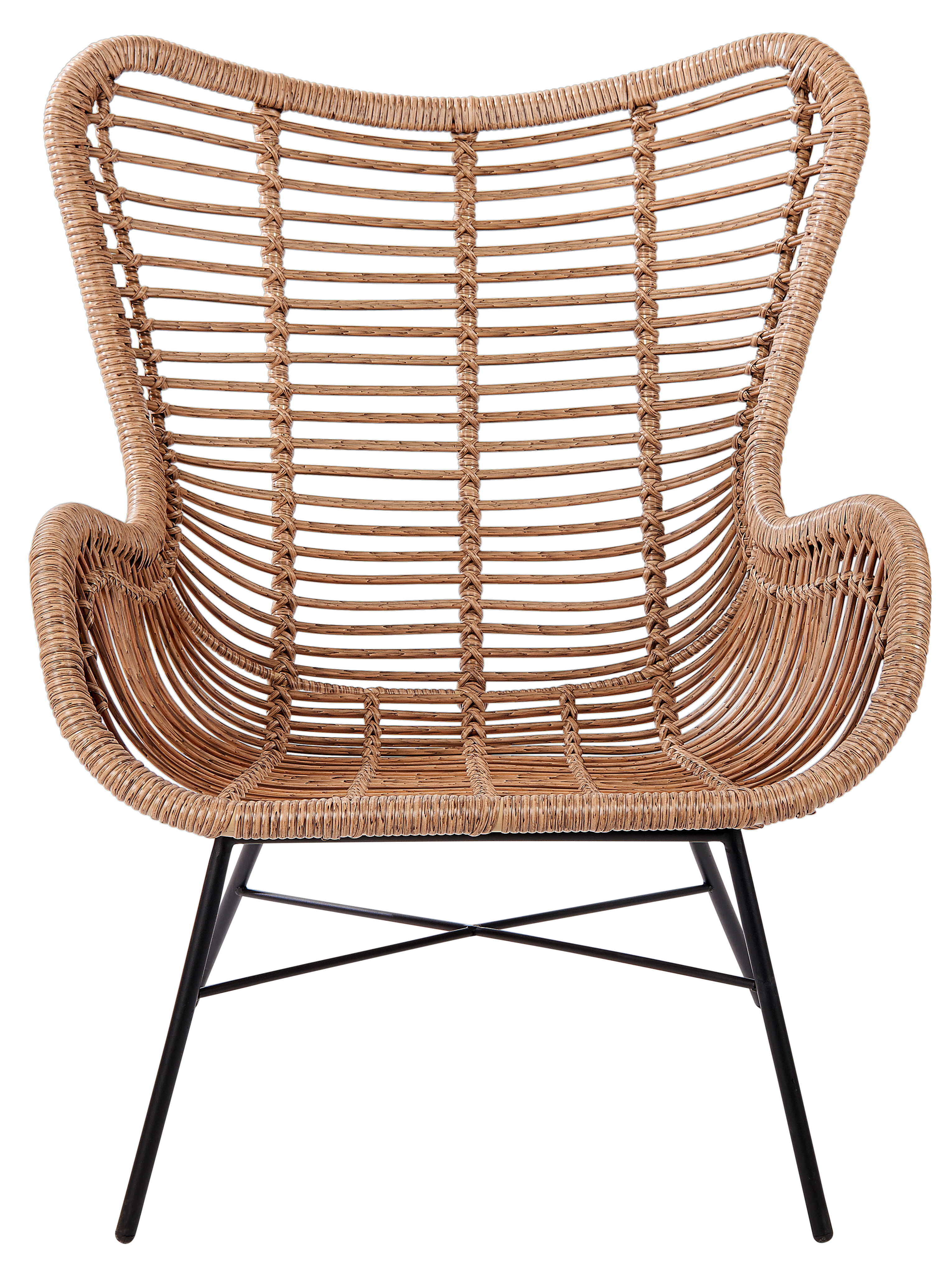 Ondeugd Bedoel IJver TOBAGO Lounge stoel zwart, naturel H 91 x B 79 x D 71,5 cm | CASA