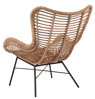 TOBAGO Chaise lounge noir, naturel H 91 x Larg. 79 x P 71,5 cm