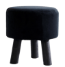 SILKI Pouf noir H 32,5 cm - Ø 30 cm