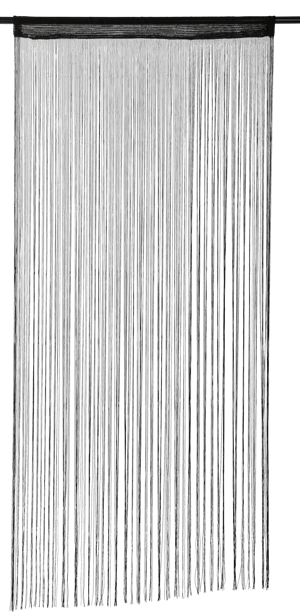 BLACK Rideau à franges noir Larg. 90 x Long. 200 cm