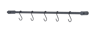 FUMO Ophangrek met 5 haken zwart H 5,5 x B 58,3 x D 2,2 cm