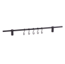 FUMO Ophangrek met 5 haken zwart H 5,5 x B 58,3 x D 2,2 cm