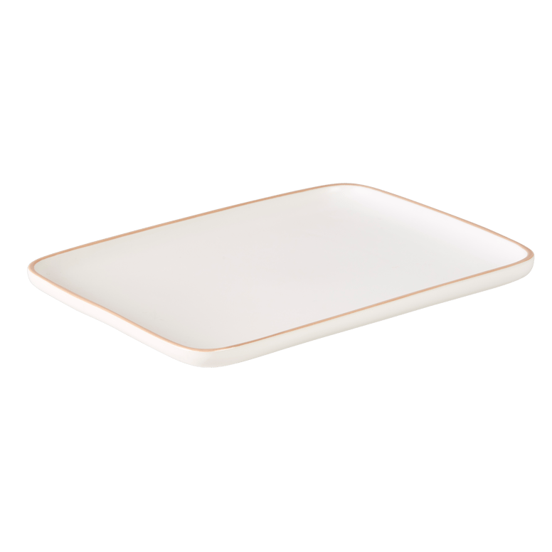 ELEMENTS Assiette blanc Larg. 21,5 x Long. 30 cm