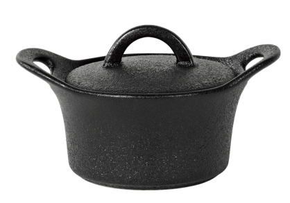 FERO Pot allant au four avec couvercle noir H 5 cm - Ø 9,3 cm