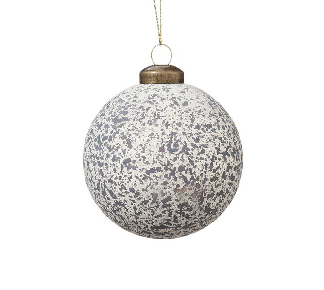 INQUINO Kerstbal wit, grijs Ø 8 cm
