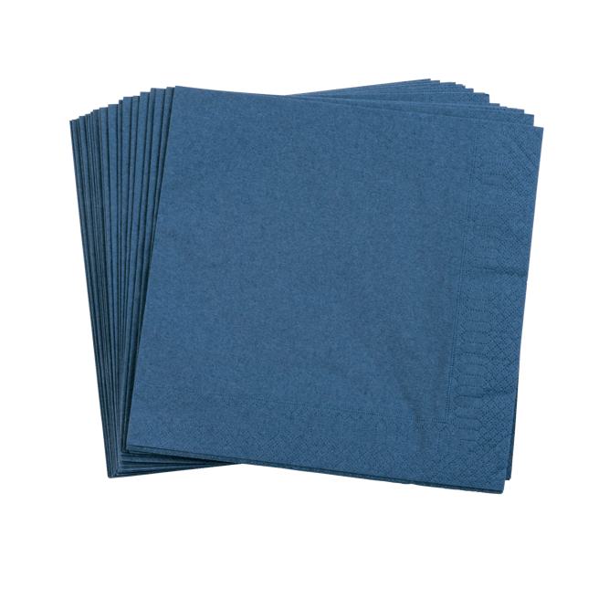 UNI Paquete de 20 servilletas azul oscuro An. 40 x L 40 cm