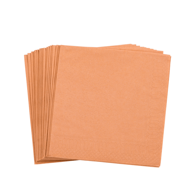 UNI Set de 20 serviettes brun Larg. 33 x Long. 33 cm