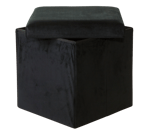 STOR Pouf con contenitore nero H 38 x W 38 x D 38 cm
