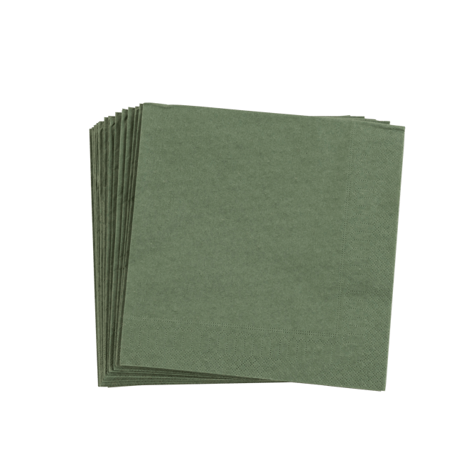 Lot de 20 serviettes papier vert motifs feuilles Boltze - La déco 2B