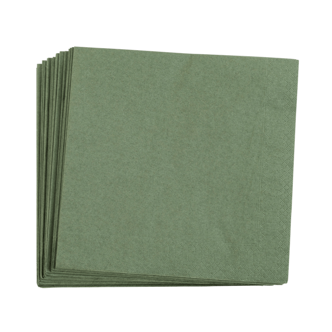 UNI Set de 20 serviettes vert Larg. 40 x Long. 40 cm