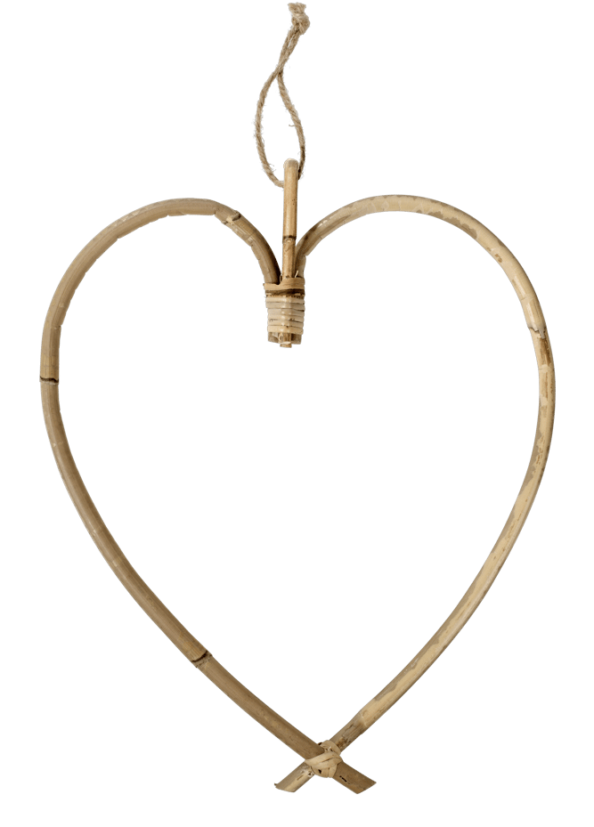 HEART Décoration à suspendre naturel H 33 x Larg. 29 cm