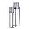 ZINC Vaso com suporte pequena preto H 83 x W 22 x D 22 cm