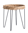AKELA Tavolino nero, naturale H 44 cm - Ø 40 cm