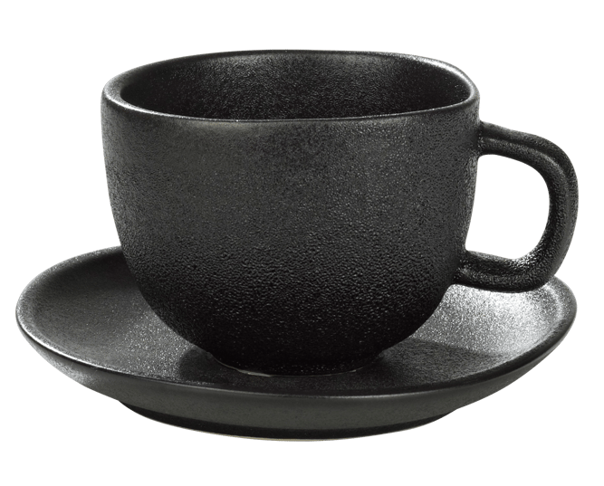 MAGMA Tasse & Untertasse Espresso Schwarz H 5,5 cm - Ø 7 cm