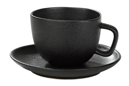 MAGMA Taza y plato negro A 6 cm - Ø 9 cm