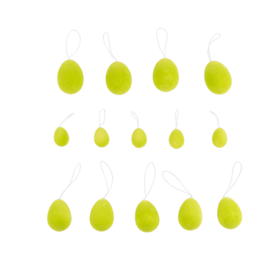 FUNK Dekorative Eier Set von 14 Lime 
