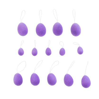 FUNK Dekorative Eier Set von 14 Violett 