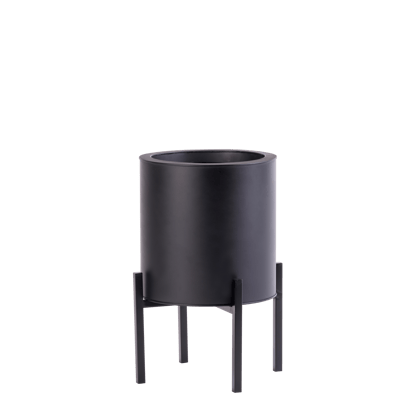 Een trouwe kunstmest Bengelen LOUNGE Tuinpot zwart H 60 cm - Ø 35 cm | CASA