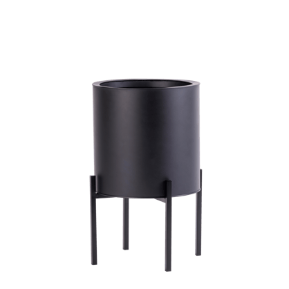 springen Bron Absoluut LOUNGE Tuinpot zwart H 60 cm - Ø 35 cm | CASA