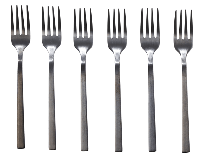 SUBLIMO Tenedores repostería juego de 6 negro L 14 cm