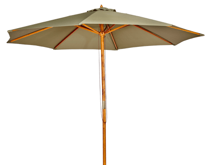 WOOD Parasol zonder parasolvoet groen H 260 cm - Ø 300 cm