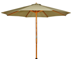 WOOD Parasol sans pied de parasol vert H 260 cm - Ø 300 cm