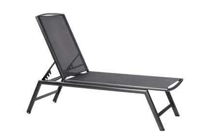 COMFORT Chaise longue noir H 45 x Larg. 63 x Long. 200 cm