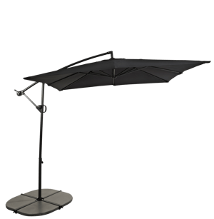 FIJI Parasol déporté sans pied de parasol noir H 250 x Larg. 250 cm