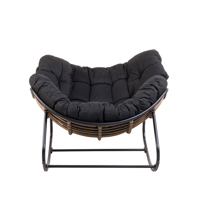 ROCKO Chaise à bascule noir H 83 x Larg. 114 x P 96 cm