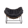 ROCKO Chaise à bascule noir H 83 x Larg. 114 x P 96 cm