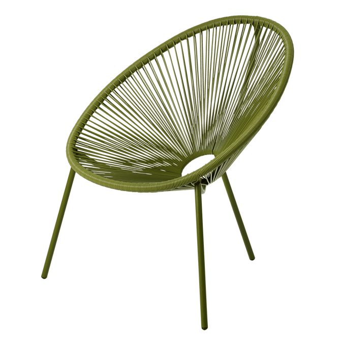 ACAPULCO Chaise lounge vert H 82 x Larg. 75 x P 69 cm