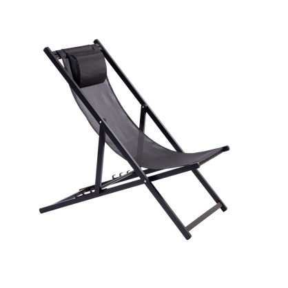 MONTEREY Chaise pliante noir H 96 x Larg. 58,5 x P 95 cm