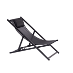 MONTEREY Chaise pliante noir H 96 x Larg. 58,5 x P 95 cm