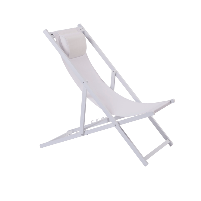 MONTEREY Chaise pliante blanc H 96 x Larg. 58,5 x P 95 cm