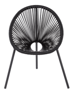 ACAPULCO Chaise pour enfants noir H 56 x Larg. 43 x P 42 cm