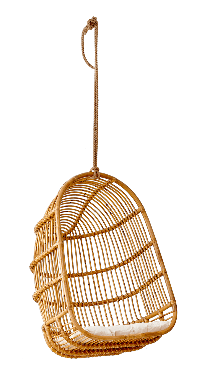 La chaise suspendue en coton crocheté, Simons Maison