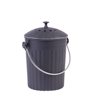 CREOLA BLACK Seau à compost avec filtre noir H 21,7 cm - Ø 20 cm