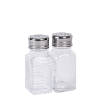 BASIC Salz & Pfeffer-Set Silbern, Transparent H 9,5 cm - Ø 4,4 cm
