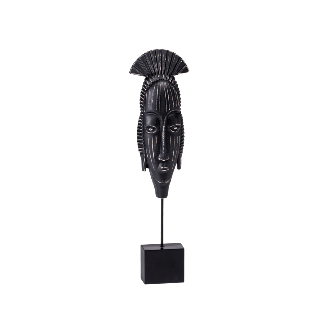 MASK Volto decorativo nero H 40 x W 10,5 x D 4 cm