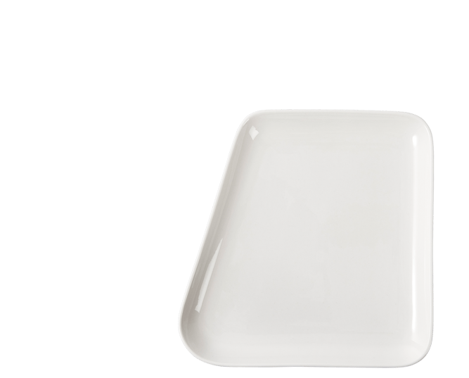 POINT. Assiette blanc Larg. 21 x Long. 21,2 cm