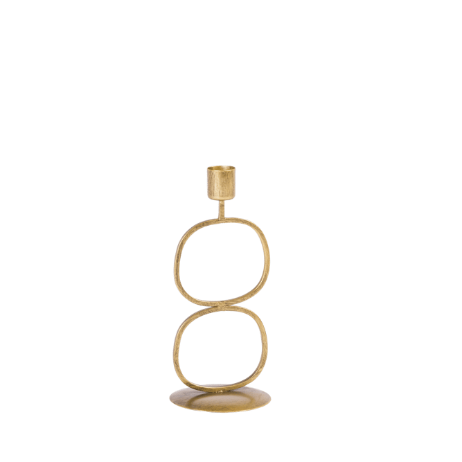 OVAL Portacandela dorato H 18,5 cm - Ø 8,4 cm