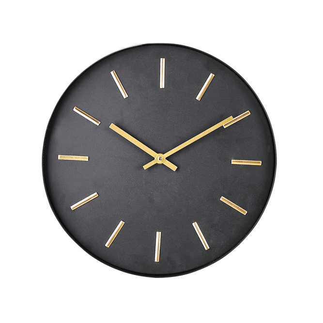 Patrocinar soltar salto BLACK Reloj de pared negro P 3,6 cm - Ø 30 cm | CASA