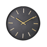 BLACK Relógio de parede preto D 3,6 cm - Ø 30 cm
