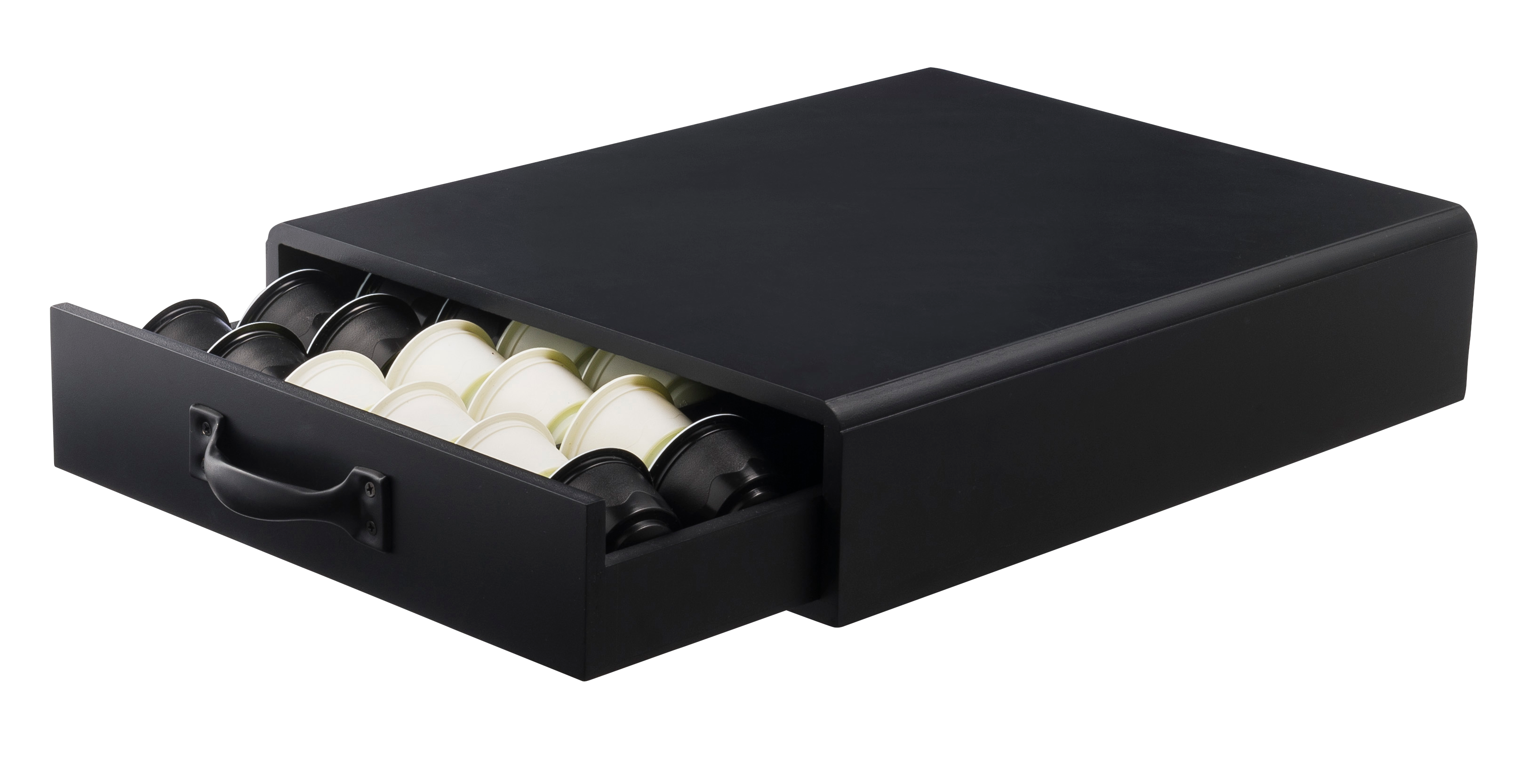 CAFE Boîte tiroir pour capsules café noir H 7,5 x Larg. 28 x P 34,5 cm