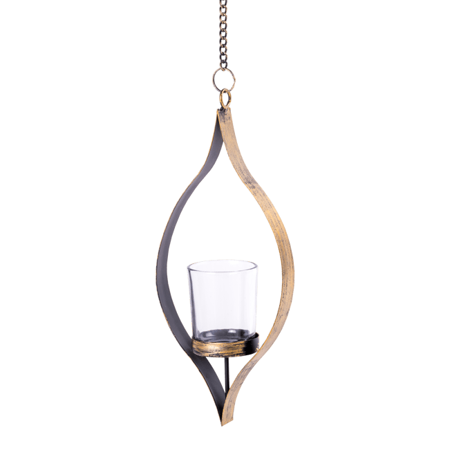 OVAL Porta-velas para lamparinas bronze H 26,5 x W 11,5 x D 5,5 cm