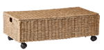 SEAGRASS Boîte de rangement avec roulettes naturel H 23 x Larg. 70 x P 40 cm