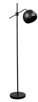 BOWL Lámpara de pie negro A 132 cm - Ø 23 cm