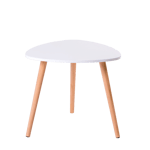 BELLIOT Tavolino bianco, naturale H 42 cm - Ø 48 cm